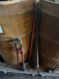 Lock Cutter Axe And Large Rigid Pipe Wrench