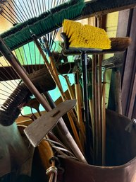 Lot Of Garden Or Lawn Implements Rakes And More!