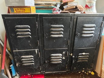 Outstanding Vintage Industrial Metal Lockers / Cabinet
