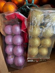 Lot Of Christmas Bulbs & Decor