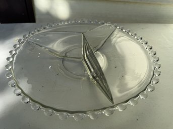 Intage Imperial Glass Candlewick Pressed Glass Sectioned Plate