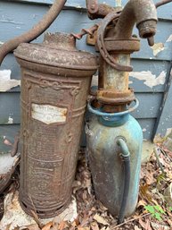 Antique Pump And Fire Extinguishers