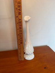 Vintage Fenton Milk Glass Swung Bud Vase