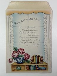 Unused Vintage 1930s Greet-O-Card Get Well Soon Card W Original Envelope