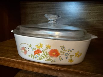 Vintage Corning Ware Casserole Dish With Lid Wildflower