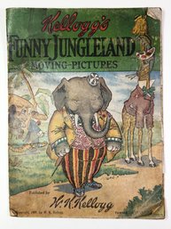 1909 Antique Kelloggs Funny Jungleland Moving Pictures Childrens Book Booklet