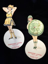 Antique Ephemera Advertisement Norwood Vintage Coffee Coaster Lot