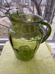 Green Glass Pitcher