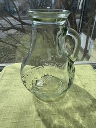 Vintage Clipper Ship Glass Syrup Pitcher