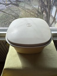 Vintage Tupperware Harvest Gold Square Microwave Steamer Set