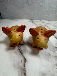 Vintage Salt And Pepper Shakers Pig Ceramic Occupied Japan 1940s