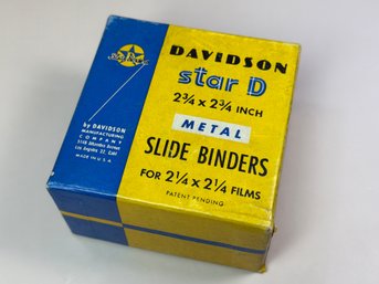Vintage Box Of Davidson Star D Metal Slide Binders