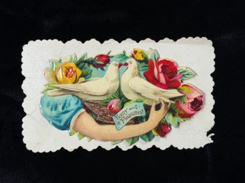 Antique Victorian Many Pleasures! Calling Greeting Card