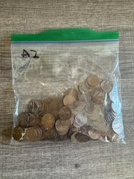 Lot Of Approximately 1 Pound Of Wheat Pennies / Coins (A2)
