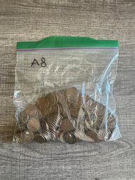 Lot Of Approximately 1 Pound Of Wheat Pennies / Coins (A8)
