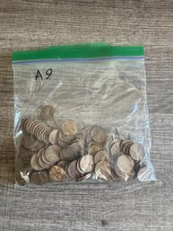 Lot Of Approximately 1 Pound Of Wheat Pennies / Coins (A9)