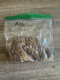 Lot Of Approximately 1 Pound Of Wheat Pennies / Coins (A12)