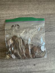 Lot Of Approximately 1 Pound Of Wheat Pennies / Coins (A15)
