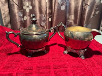 Vintage Silver Plate Creamer And Sugar