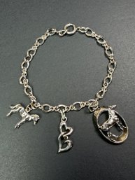Vintage 925 Sterling Charm Bracelet 13.6 Grams