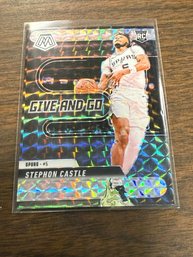 2024-25 Panini Mosaic Give And Go Stephon Castle Orange Ice Rookie Basketball Card