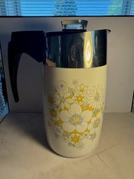 Vintage Corning Ware 10 Cup Electric Percolator Perking Coffeepot With Flowers And Daisies