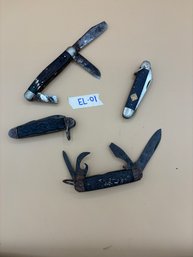 Vintage Pocket Knife Lot Including Cub Scouts BSA Knife & Others Signed
