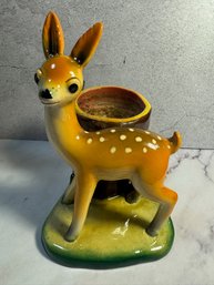 Vintage Ceramic Deer Planter Italy Mid-century 'Bambi' Style