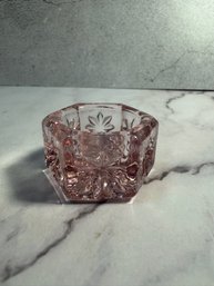 Vintage Pink Pressed Glass Open Salt Cellar