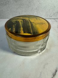 Vintage Art Deco Style Cosmetic Powder Hairpin Glass Niagara Falls Novelty