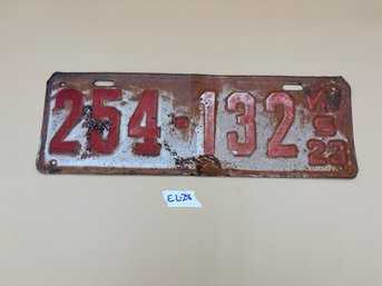 Vintage 1923 Wisconsin License Plate