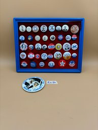 Political Pins In Frame And One Separate