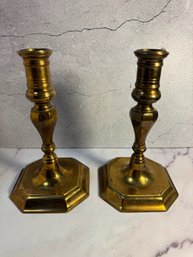 Brass Candle Stick Holders Pair