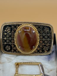 Vintage And Ornate Agate Belt Buckle