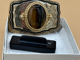 Vintage And Ornate Agate Belt Buckle