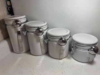 Lot Of Four Canister Jars With Spoons By Furio Home