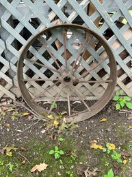 Antique Yard Art Steel Wheel