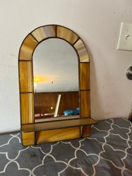 Vintage Stain Glassed Edged Mirror