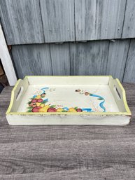 Painted Wood Handled Tray