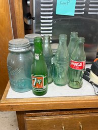 Vintage Glass Bottles And Ball Jars