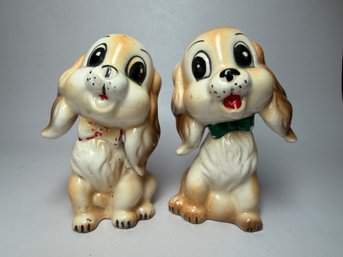 These Are Vintage Commodore Japan Anthropomorphic Cocker Spaniel / Puppy Dog Salt And Pepper Shakers