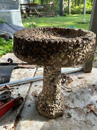 Stone Decorated Bird Bath