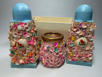 Vintage Florida Seashell Salt And Pepper Lot Set Souvenir