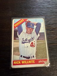 1966 Topps Baseball Nick Willhite Los Angeles Dodgers Card #171.