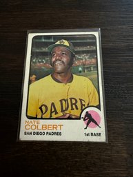 1973 Topps Baseball Card #340 Featuring San Diego Padres First Baseman Nate Colbert