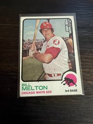 1973 Topps Baseball Card Featuring Chicago White Sox Third Baseman Bill Melton