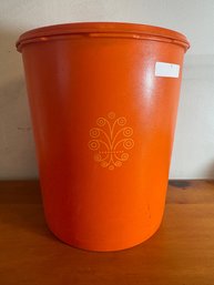 Large Orange Vintage Tupperware Container Canister