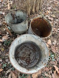 Lot Of Galvanized Pales And Buckets - See Description
