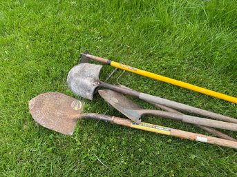 Mixed Lot Of Shovels Rakes And Yard Implement Tools