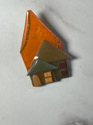 Lucinda Handmade Ceramic House Pin Or Brooch